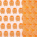 Eulen Doppelseitig bedruckt  Little Owls orange oder grn 33 x 33 cm