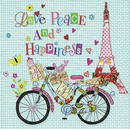 Paris Fahrrad Eiffelturm Happiness  33 x 33 cm