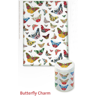 3 tlg. Schmetterling  Butterfly Charm Kchenhandtuch + passende Blechdose mit Deckel