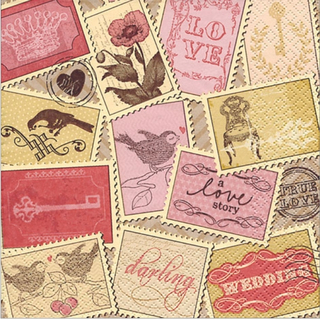 Romantische Briefmarken Romantic Stamps  33 x 33 cm