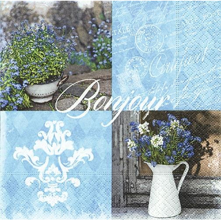 Ornament Blumen Blau Bonjour printemps 33er