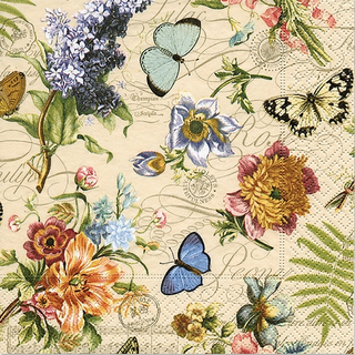 Vintage Summer Blumen Schmetterling