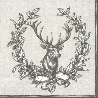 Hirschkopf Country Deer Linnen 33 x 33 cm