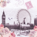 20 Servietten View London Tower Bridge Romantik Rose 33er...