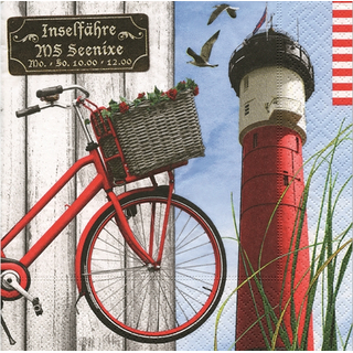 Leuchtturm Fahrrad Maritim Island  33 x 33 cm