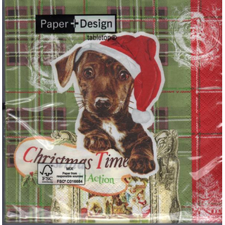 Hund Dackel Weihnachten Doggy christmas 33 x 33 cm