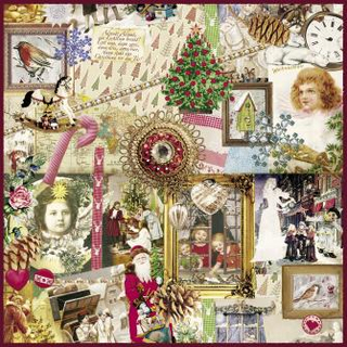 Nostalgie Weihnachts Christmas Collage Sweet Pac  33 x 33 cm