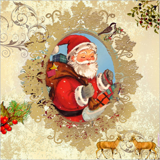 Vintage Santa 33 x 33 cm