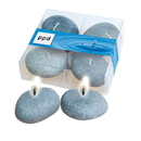 4 tlg. Schwimm Kerzen Stones Steine Wellness