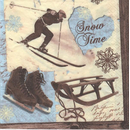Ski Spass Winter Sports Snow Time 33 x 33 cm