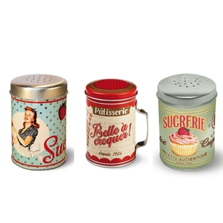 Zucker Streuer Nostalgie Look Miss 50, Belle oder Cupcake 3 verschieden Designs