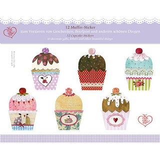 2 Etiketten Bgen im Set Muffin Sticker / Etiketten Grtz Verlag 