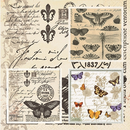 Schmetterling Butter fly Mail Collection Vintage  3 versch. Motive 33 x 33 cm