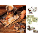  3 tlg Set. Tierfreund Hund, Katze oder Pferd Tasse Untersetzer Snack Tablett  