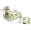  3 tlg Set.Topiary Garten Pflanze Blume Tasse Untersetzer Snack Tablett  