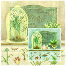 Im Garten Au Jardin Cream oder Blau  33 x 33 cm