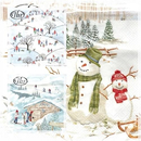 Ski Schneemann Winter Schnee Spass Htte Schlitten 33 x 33 cm