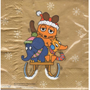 Die Maus Elefant Ente Weihnachten Winter Schlitten 33er  Napkins