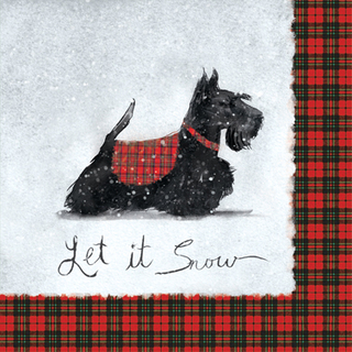 Hund Scottie Schnee Winter  Let it Snow 33er oder 25er Servietten