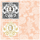 Nostalgie Brosche Ornamente Cameo schwarz apricot  versch. Designs 33er Servietten