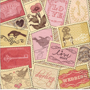 Romantische Briefmarken Romantic Stamps  33 x 33 cm