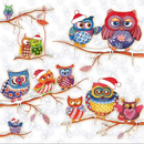 Winter Eulen Owls In Winterland 33er Servietten