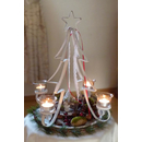 Metall Adventstnder mit Glas Teelichthalter 