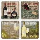 Vino Rosso & Bianco 4 tlg.  Untersetzer Set