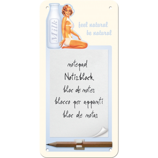 Pin up Milk Notizblock-Schild 