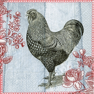 Hahn Painted Rooster 33 x 33 cm